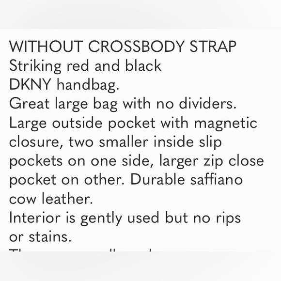 DKNY Bryant Park Red and Black Large Saffiano Bag - Picture 8 of 9